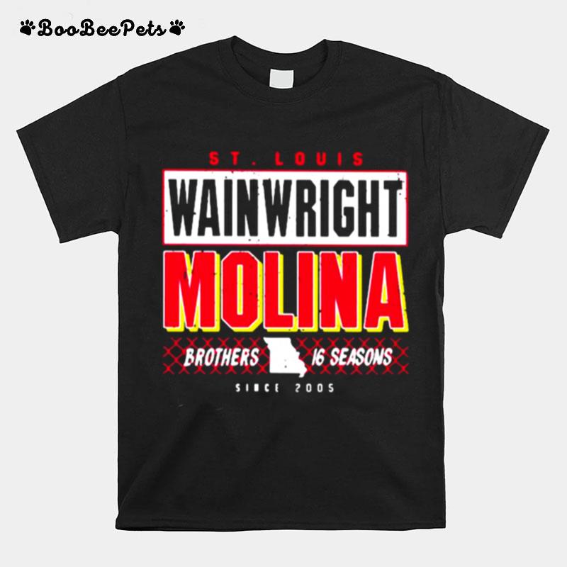 St Louis Wainwright Molina Brothers 16 Seasons T-Shirt