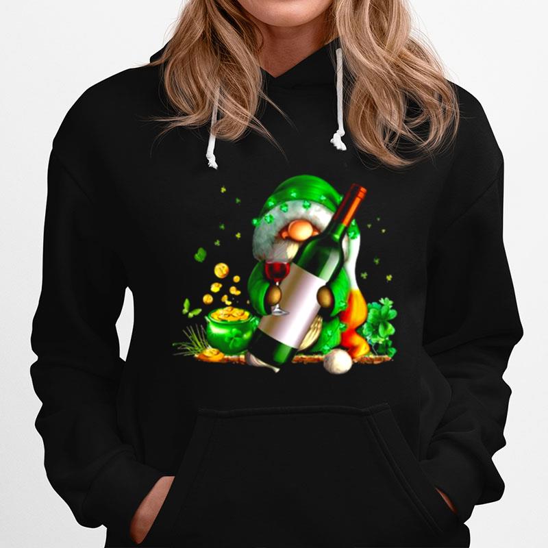 St Patrick Gnome Hug Wine Hoodie