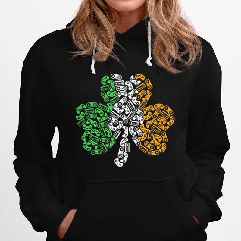 St Patricks Day Shamrock Gaming Video Kids Hoodie