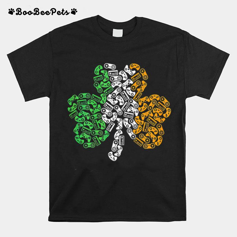 St Patricks Day Shamrock Gaming Video Kids T-Shirt