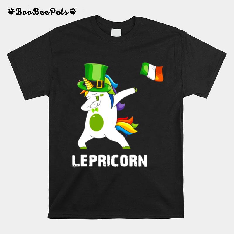 St Patricks Day Unicorn Dabbing Lepricorn T-Shirt