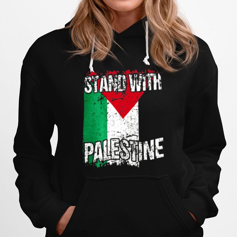 Stand With Palestine Vintage Distressed Palestinian Flag Hoodie