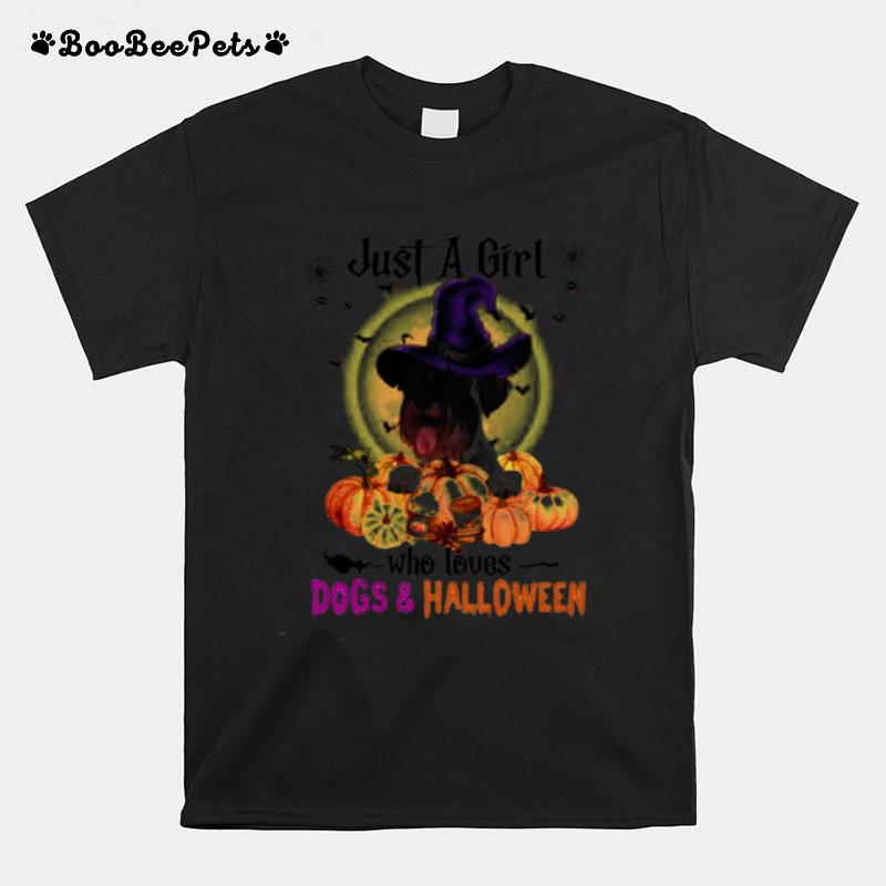 Standard Schnauzer Just A Girl Who Loves Dogs And Halloween T-Shirt