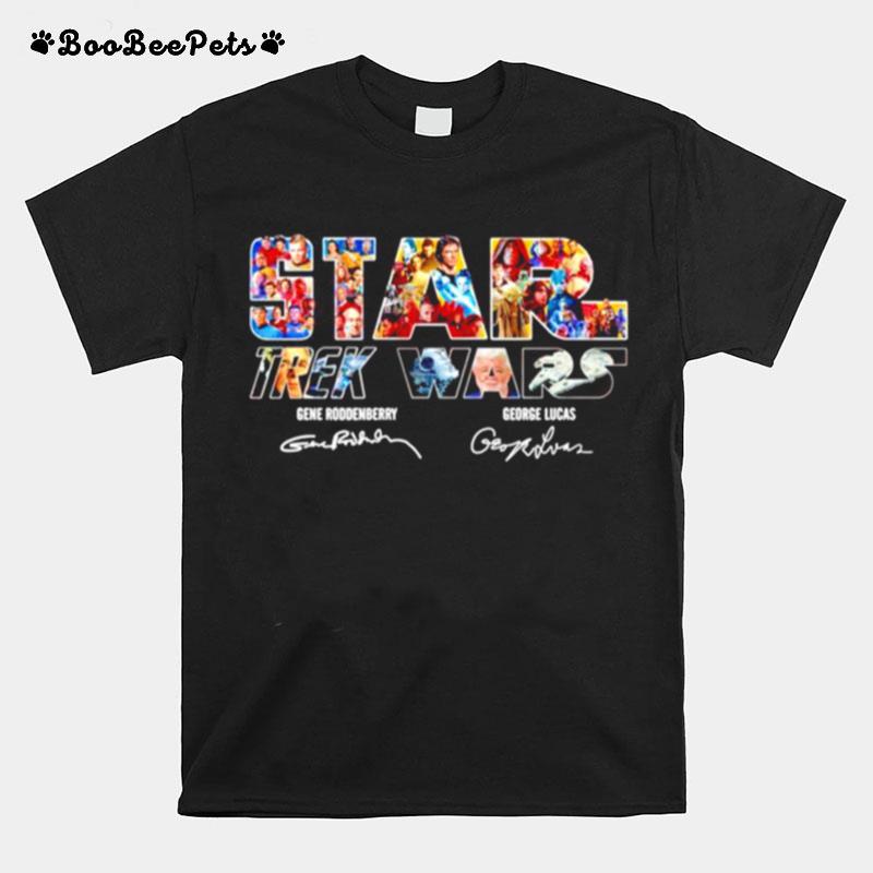 Star Trek Wars Gene Roddenberry And George Lucas Signatures T-Shirt