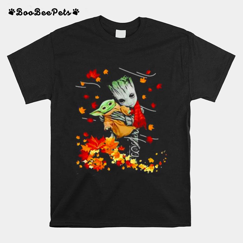 Star War Baby Yoda And Groot T-Shirt