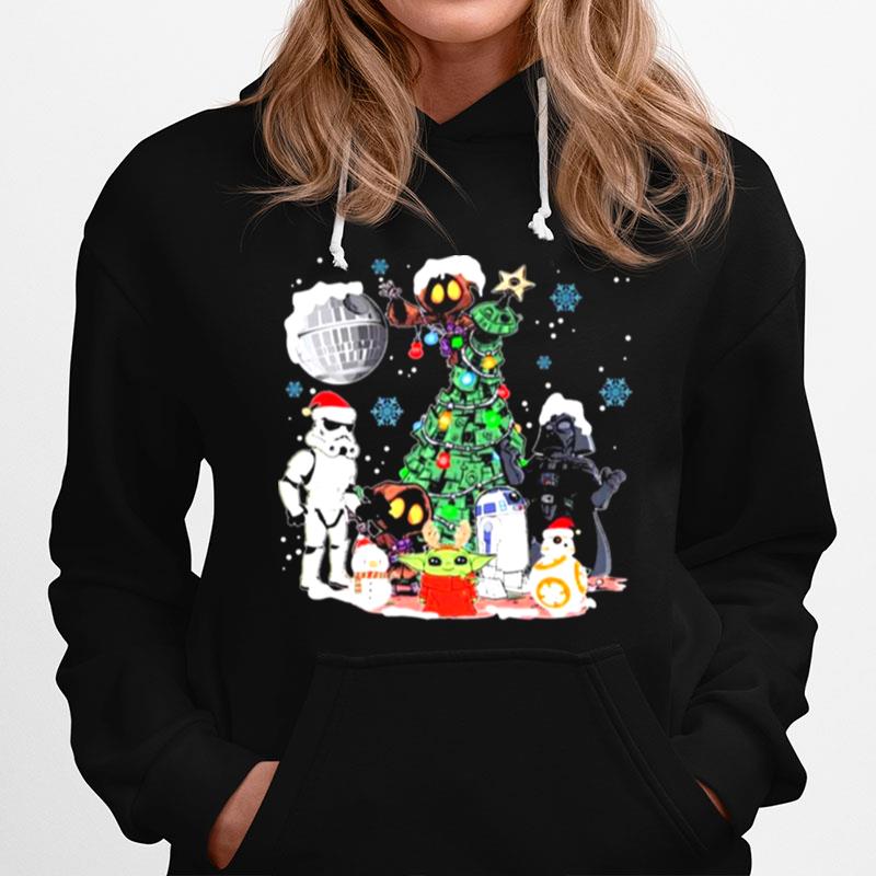 Star Wars Characters Chibi Merry Christmas Light Hoodie