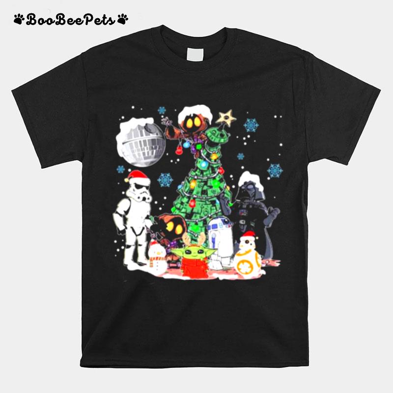 Star Wars Characters Chibi Merry Christmas Light T-Shirt