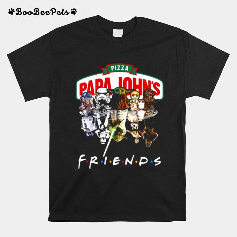 Star Wars Characters Chibi Water Reflection Pizza Papa Johns Friends T-Shirt