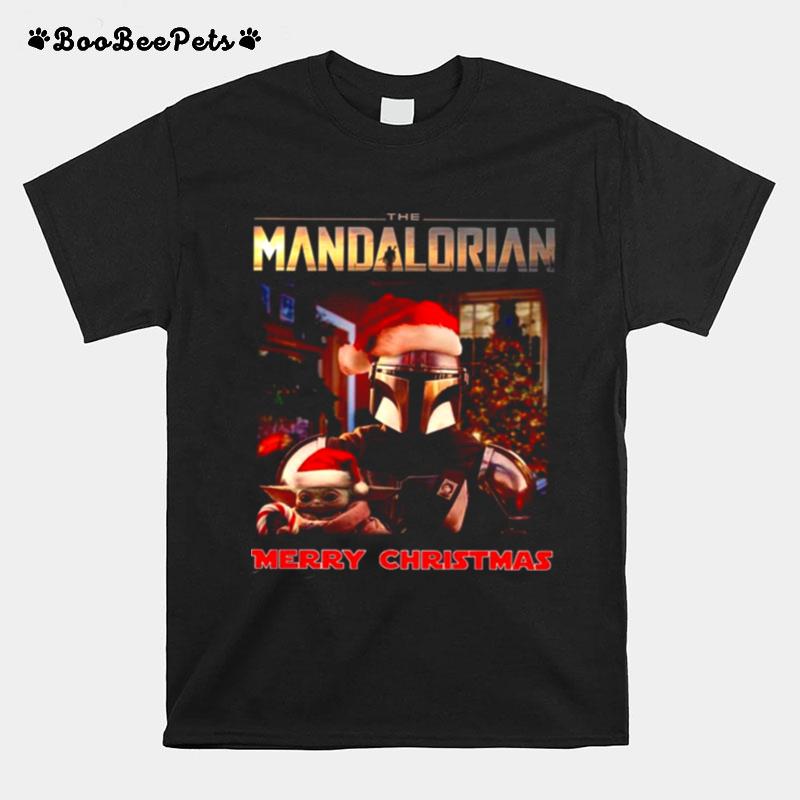 Star Wars The Mandalorian And Baby Yoda Merry Christmas T-Shirt