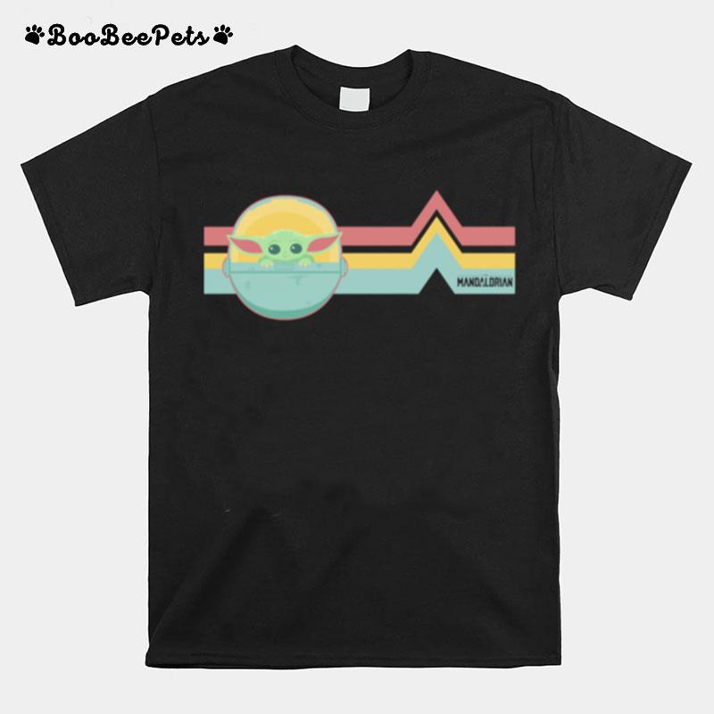 Star Wars The Mandalorian The Child Rainbow Chest Lines T-Shirt