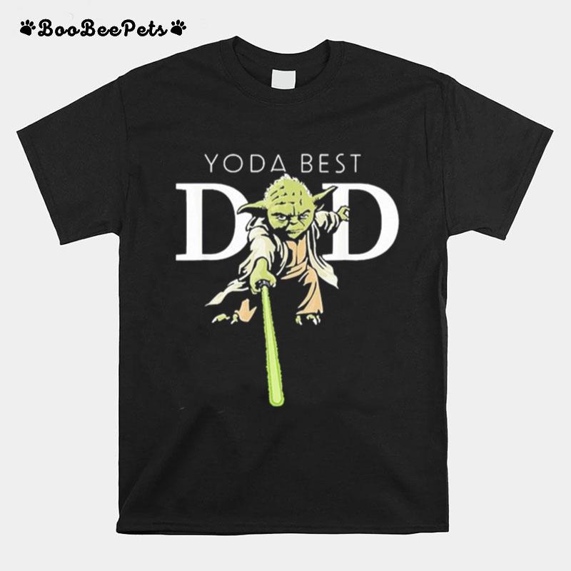 Star Wars Yoda Lightsaber Best Dad Fathers Day T-Shirt