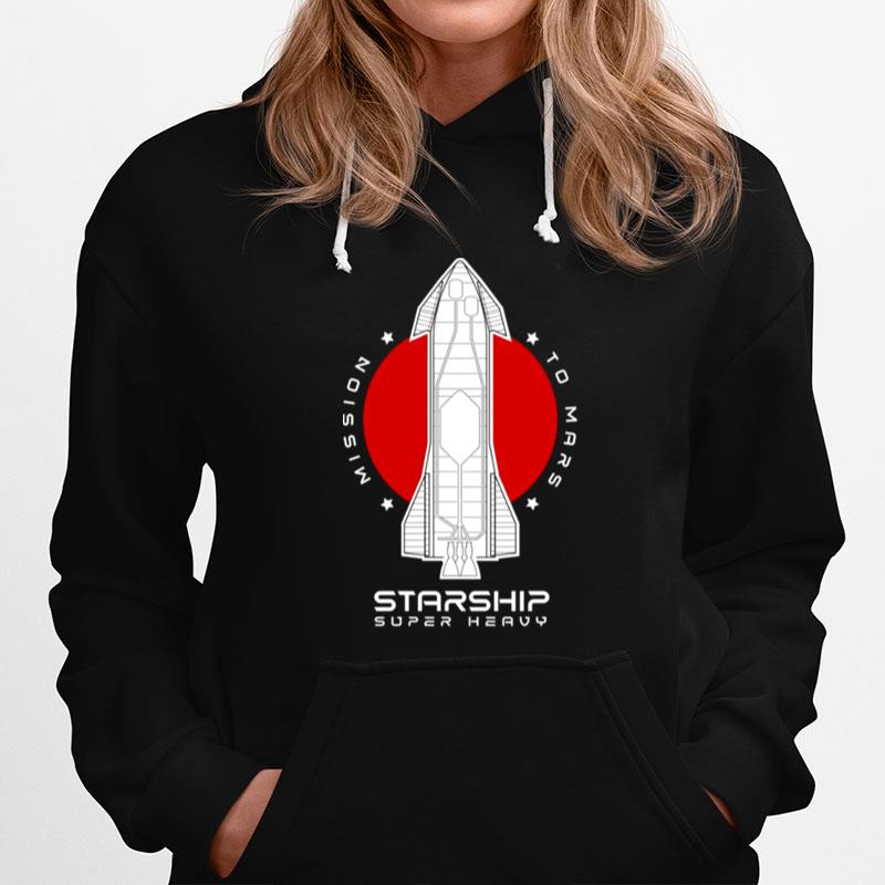 Starship Sn24 Mission To Mars Space Rocket Launch Hoodie