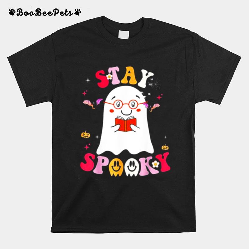 Stay Spooky Cute Ghost With Flowers Halloween Costume T-Shirt