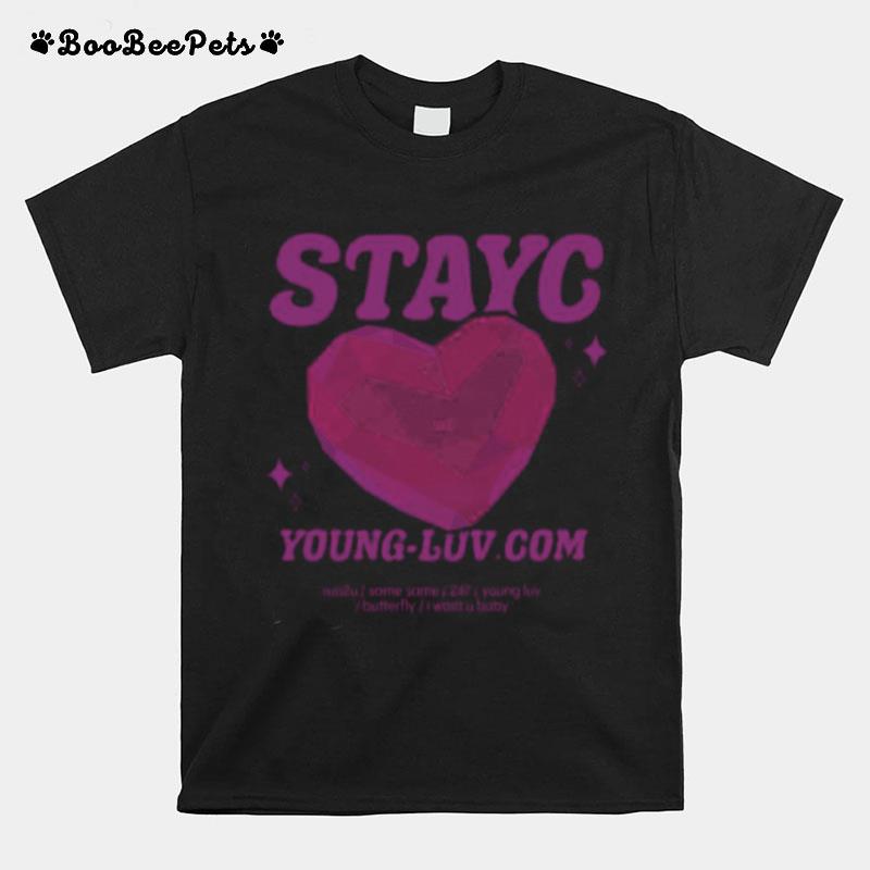 Staycs Young Luv Pink Heart T-Shirt