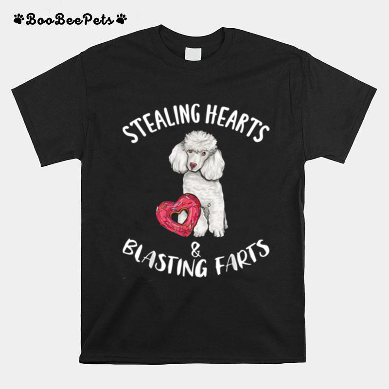 Stealing Hearts Blasting Farts Poodle Valentines Day T-Shirt