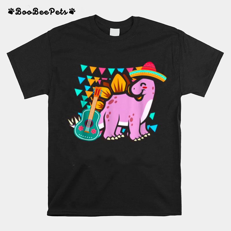 Stegosaurus Dinosaur 5Th Of May Mexican Cinco De Mayo T-Shirt