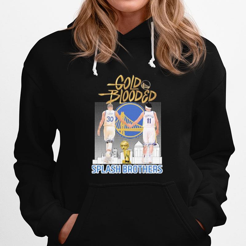 Stephen Curry And Klay Thompson Splash Brothers Gold Blooded Golden Signatures Hoodie