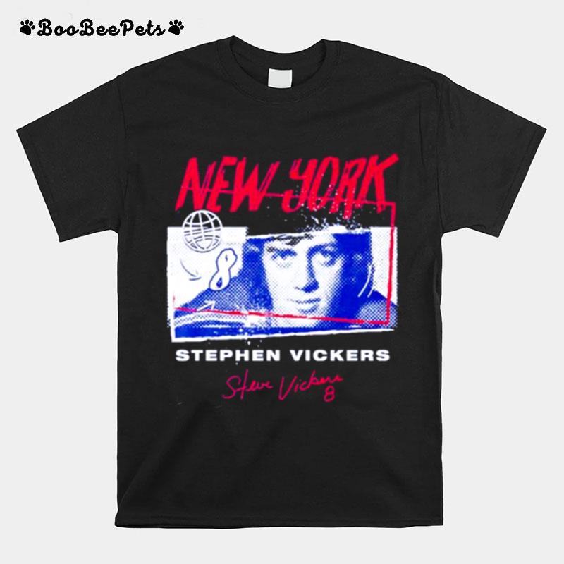 Steve Vickers New York Rangers Tones Signature T-Shirt