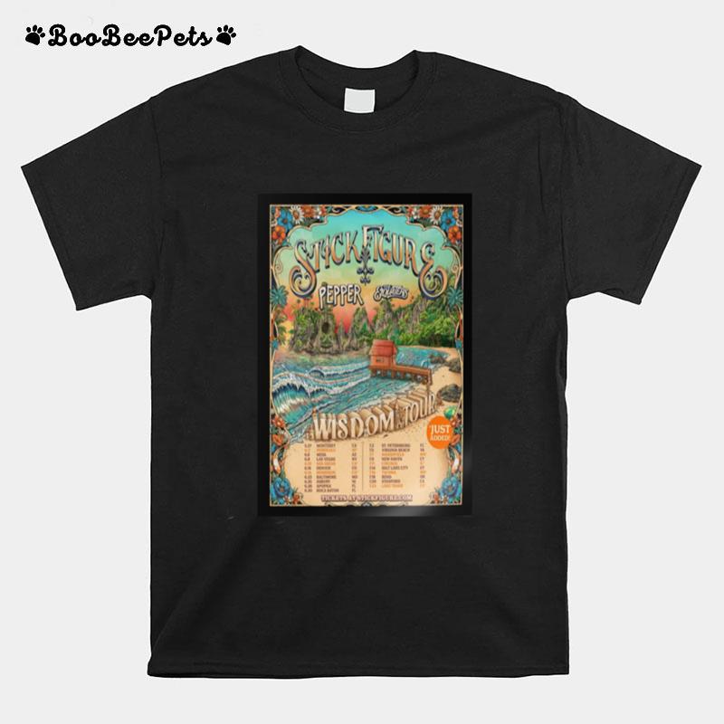 Stick Figure Wisdom Summer Tour 2023 With Pepper The Elovaters Poster T-Shirt