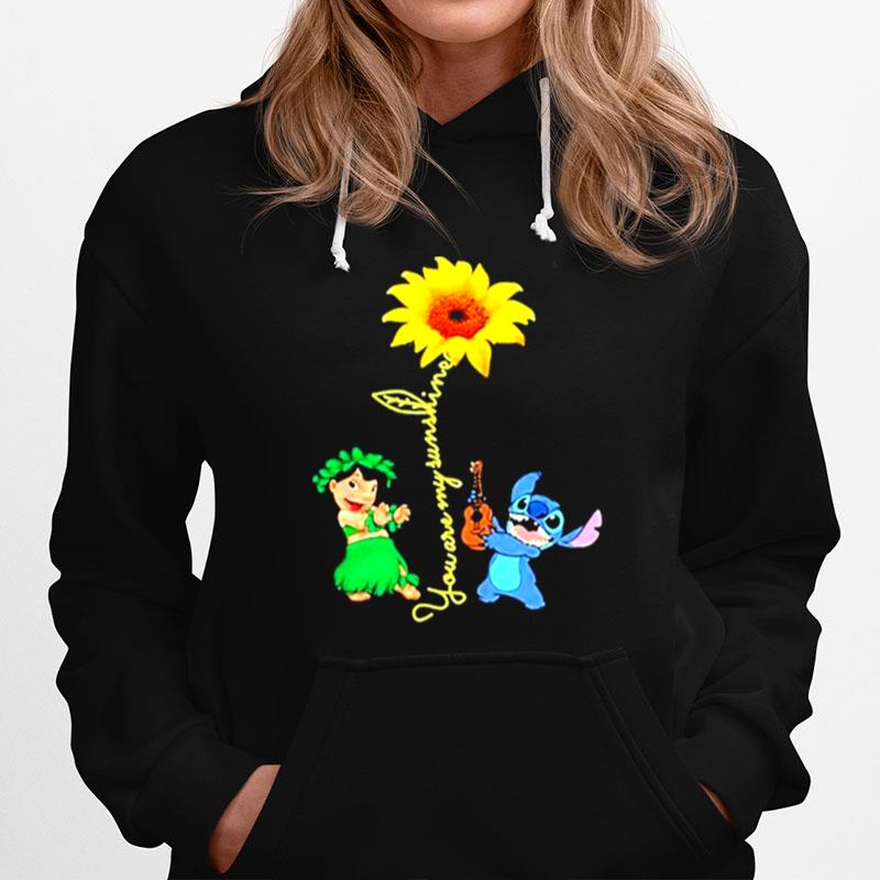 Stitch Playing Guitar Sunflower You Are My Sunshine Hoodie