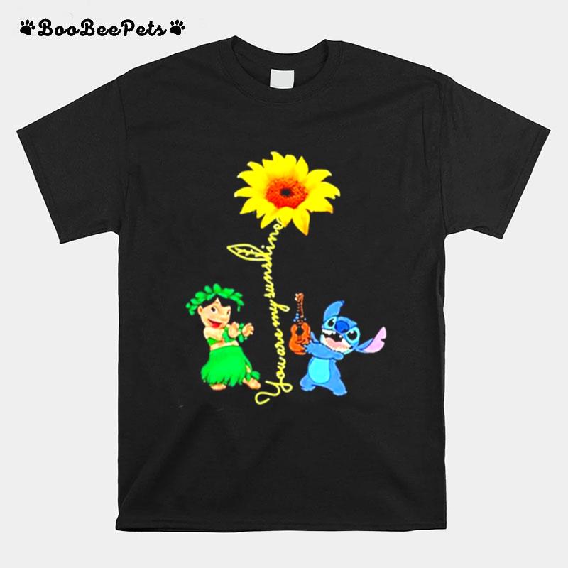 Stitch Playing Guitar Sunflower You Are My Sunshine T-Shirt