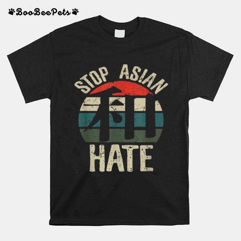 Stop Asian Hate Harmony Wa Japanese Kanji Character Retro T-Shirt