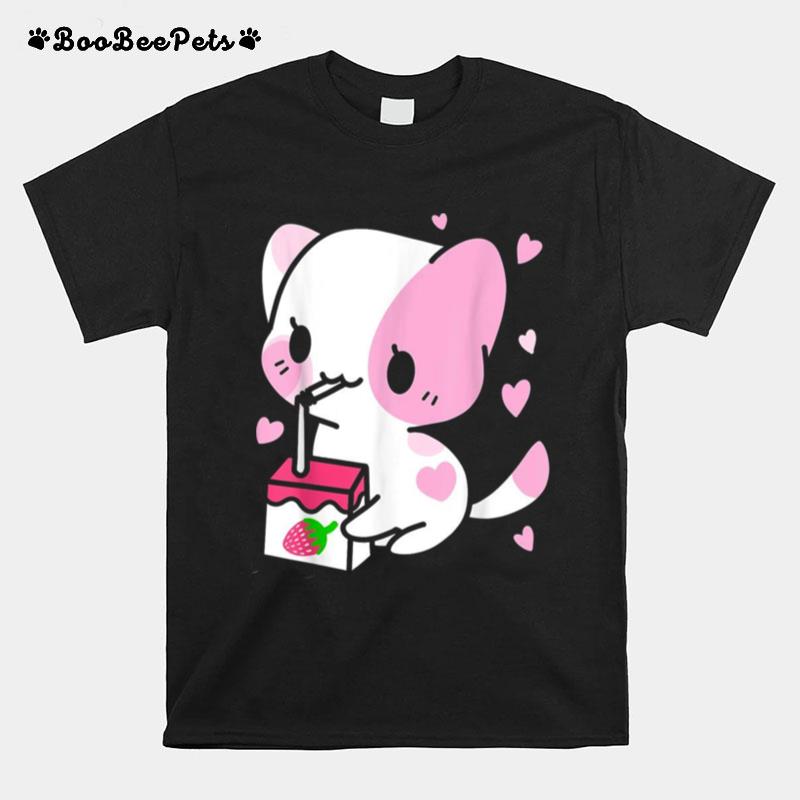 Strawberry Milk Chibi Cat Kawaii Nexo Anime T-Shirt