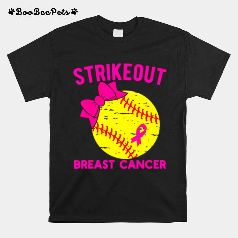 Strike Out Breast Cancer Awareness Vintage Softball Fighters T-Shirt