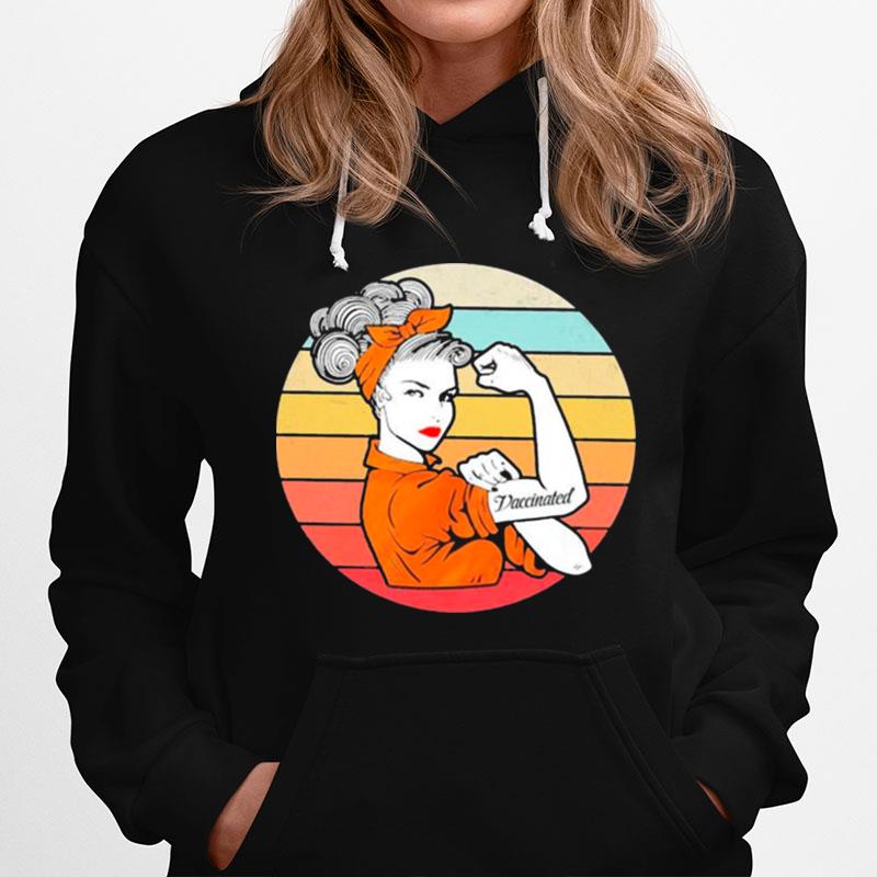 Strong Girl Pro Vaccine Vaccinated Vintage Hoodie