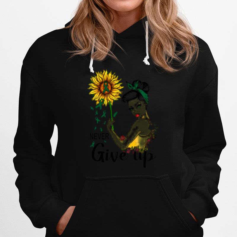 Strong Woman Liver Cancer Mom Never Give Up Sunflower Hoodie