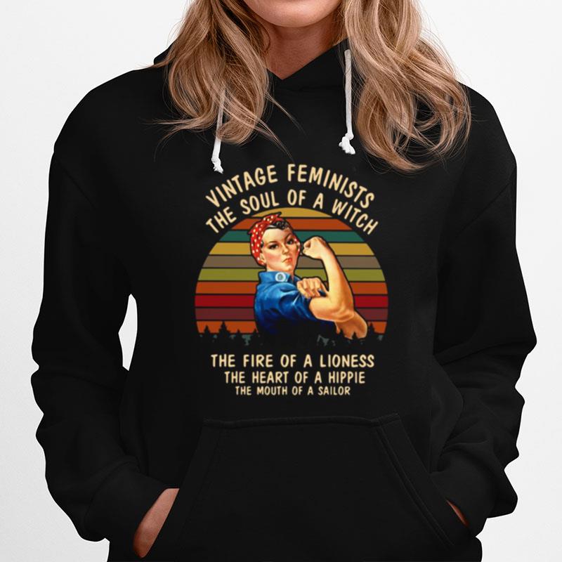 Strong Woman Vintage Feminists The Soul Of A Witch The Fire Of A Lioness Hoodie