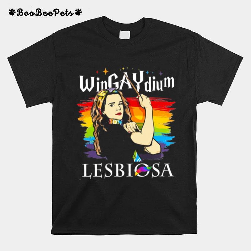 Strong Woman Wingaydium Lessbiosa Lgbt T-Shirt