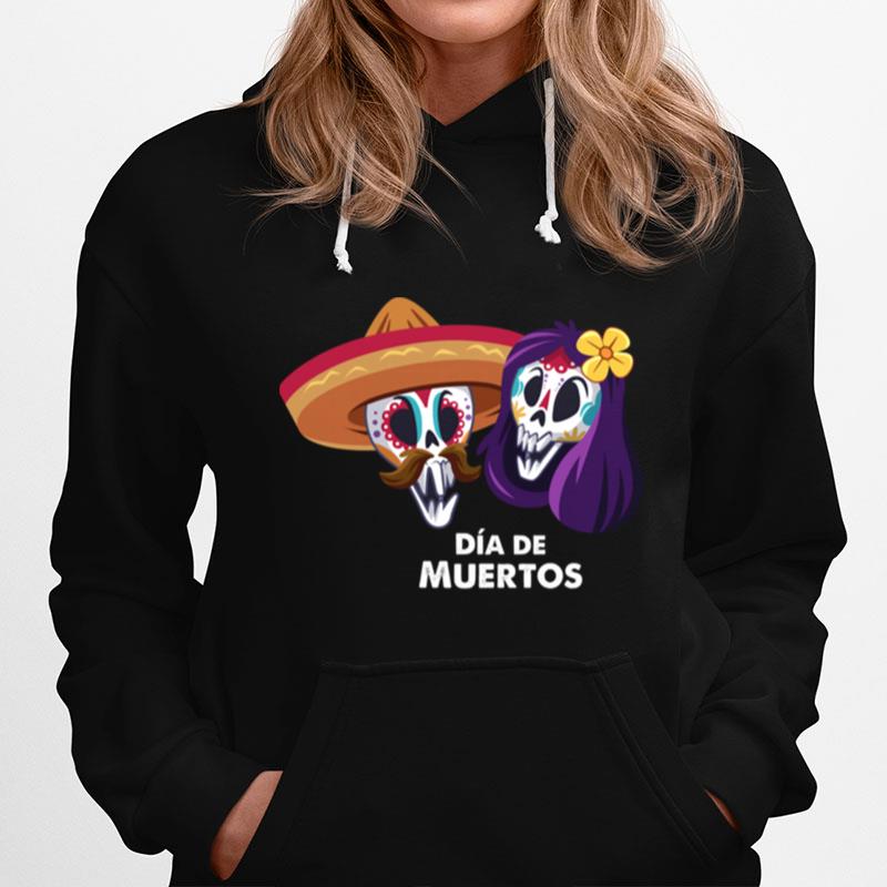 Sugar Skull Couple Day Of The Dead Dia De Muertos Hoodie