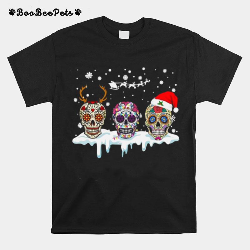 Sugar Skull Tattoos Christmas T-Shirt