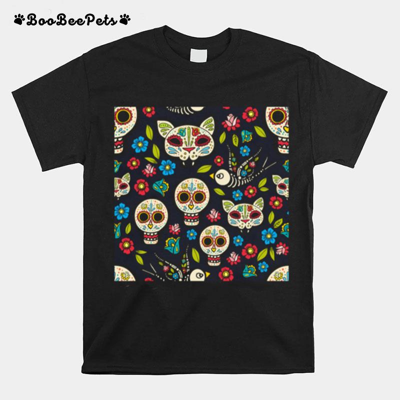 Sugar Skulls Day Of The Dead Dia De Muertos T-Shirt