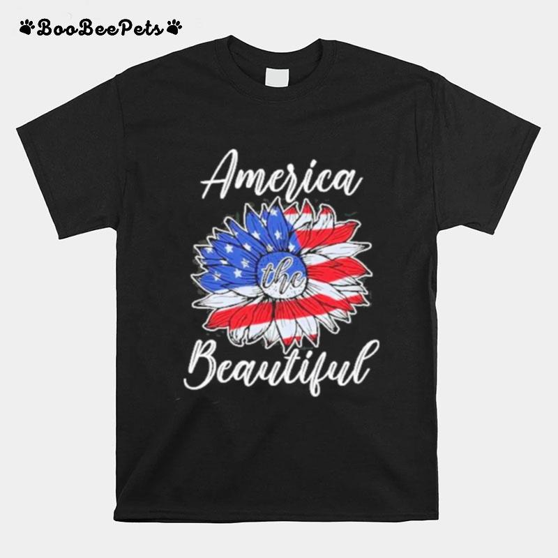 Sunflower America The Beautiful Flag T-Shirt