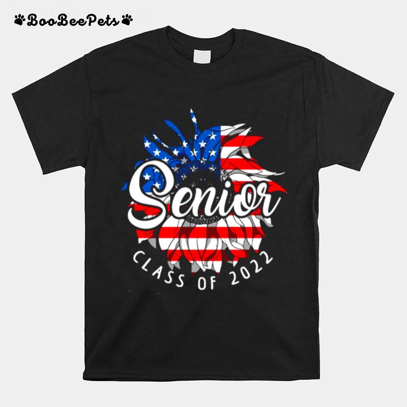 Sunflower American Flag Senior Class Of 2022 T-Shirt