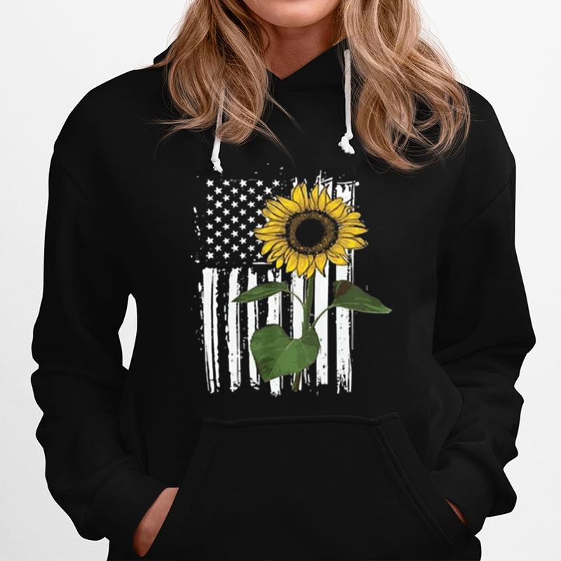 Sunflower American Flag Hoodie