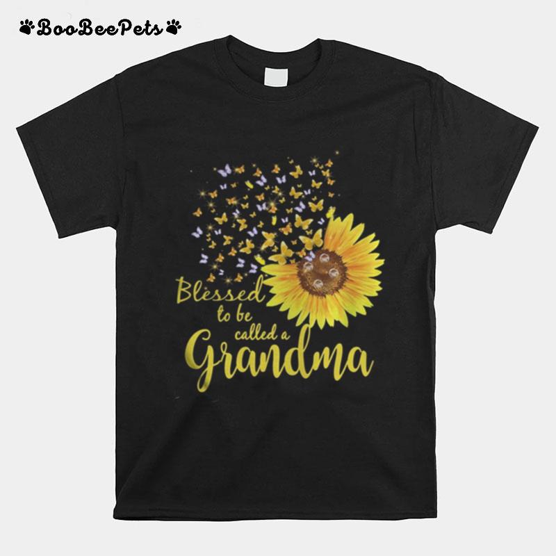 Sunflower Butterfly Blessed To Be Called A Grandma T-Shirt