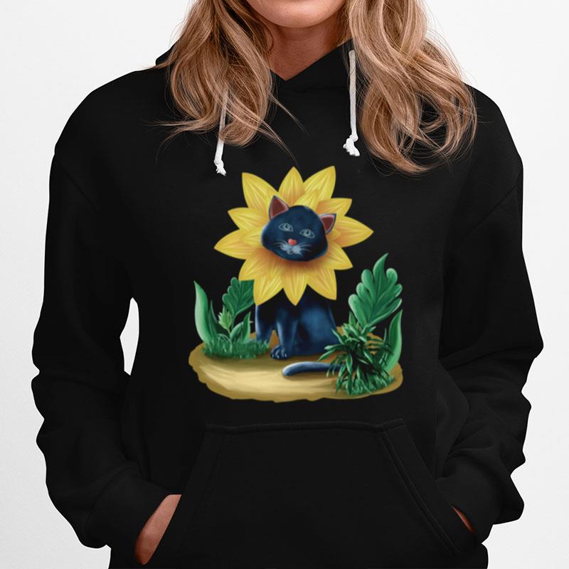 Sunflower Cat Lover Design For Cats Langarmshirt Hoodie