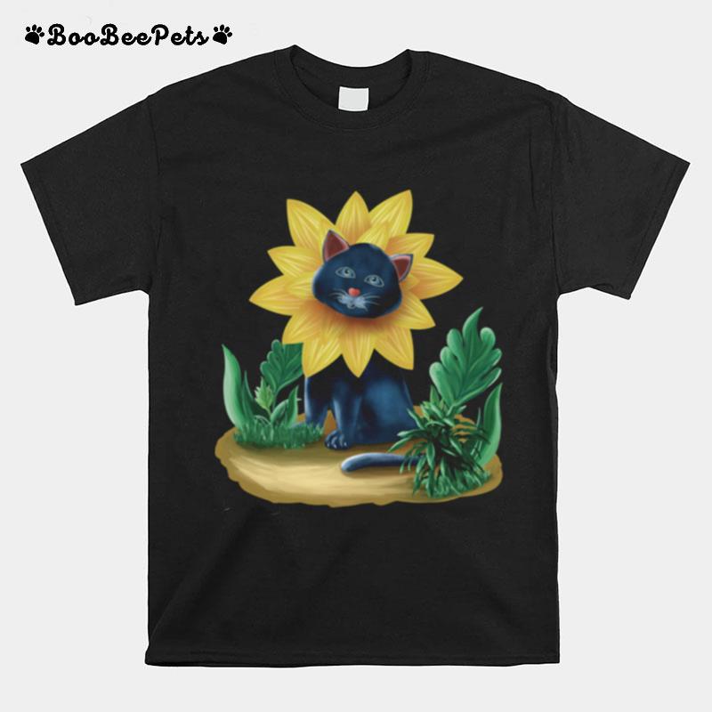 Sunflower Cat Lover Design For Cats Langarmshirt T-Shirt