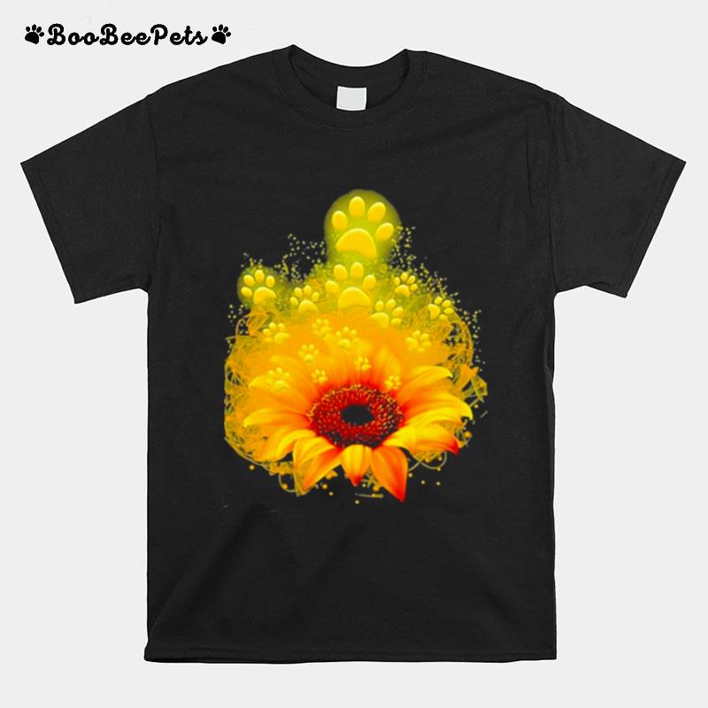 Sunflower Flower Paws T-Shirt