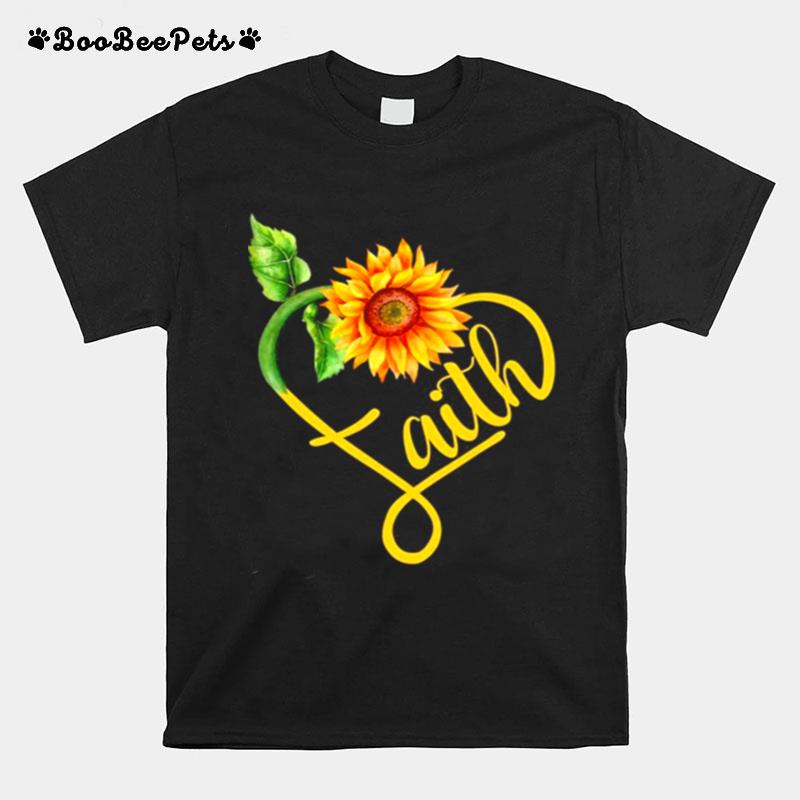 Sunflower Heart Christian Faith T-Shirt