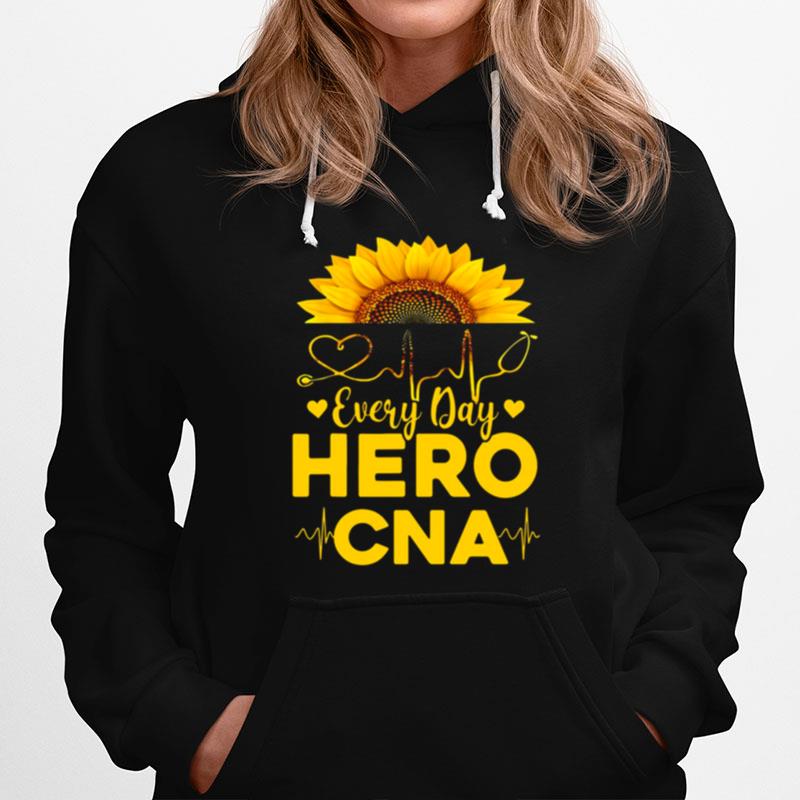 Sunflower Nurse Everyday Hero Cna Gold Hoodie