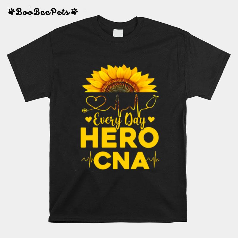Sunflower Nurse Everyday Hero Cna Gold T-Shirt