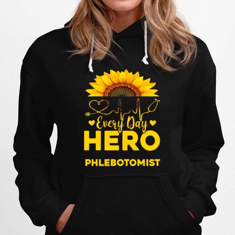 Sunflower Nurse Everyday Hero Phlebotomist Gold Hoodie