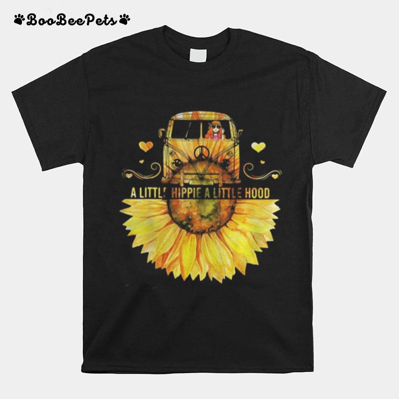 Sunflower Peace Bus A Little Hippie A Little Hood T-Shirt