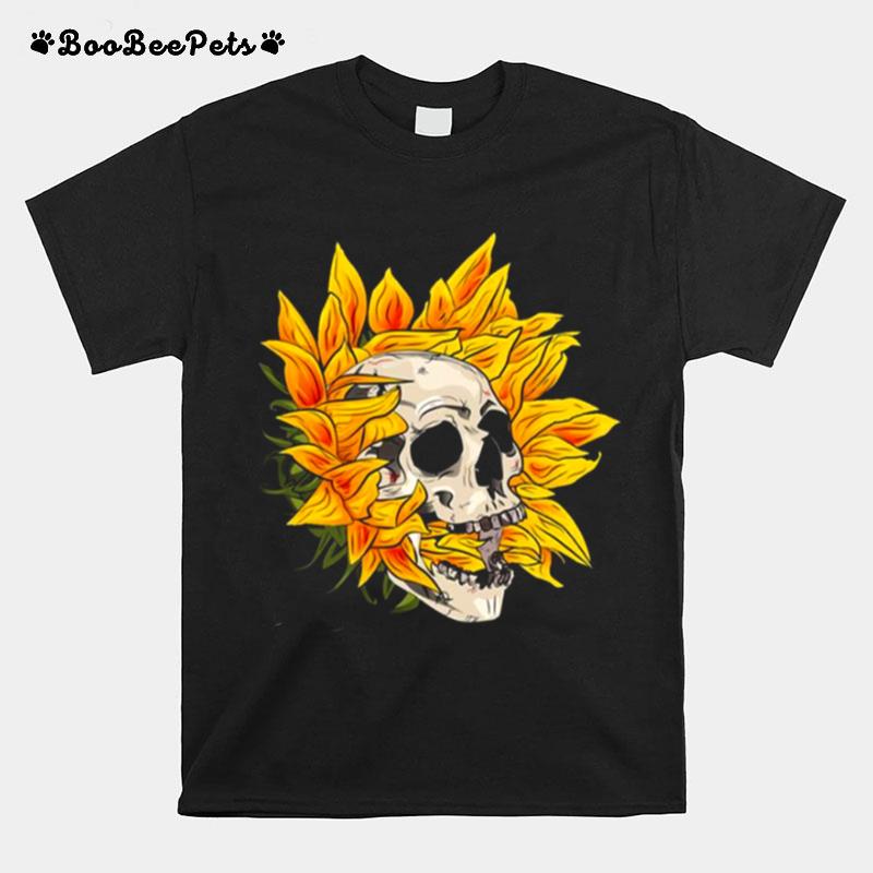 Sunflower Skull Halloween T-Shirt