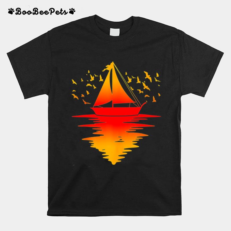 Sunset Sailboat Captain Nautical Sailor Sail Sailing T-Shirt