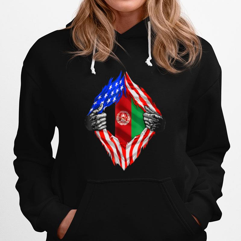 Super Afghan Heritage Afghanistan Roots Usa Flag Hoodie